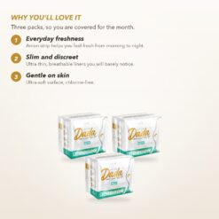 Dadacare Panty Liners with Anion 180mm – 3 Pack benefits