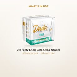 Dadacare Panty Liners with Anion 180mm – 3 Pack what's inside